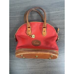 Vintage‎ Dooney & Bourke all weather leather satchel bag red pebbled leather